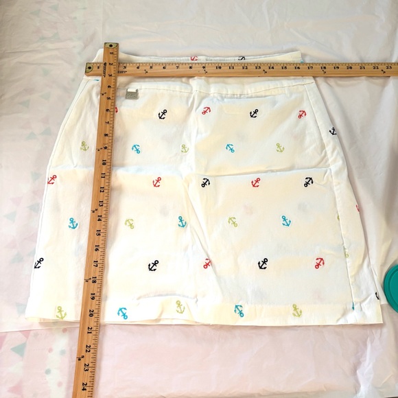 NWOT Lulu-B Anchor Skirt White with multicolor Embroidered Anchors SZ 12 - Picture 5 of 11